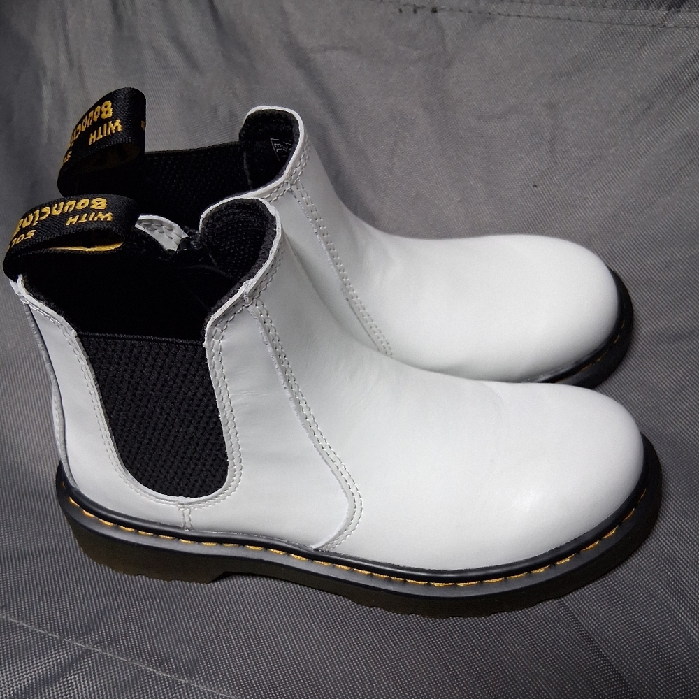 Dr. Martens White Leather Boots